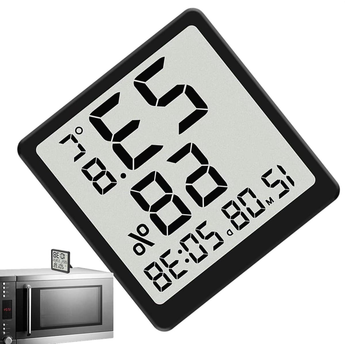 Temperatuur Vochtigheidsmonitor - Hygrometer Vochtmeter - Klimaat Bewaken - Waterdicht Verzegeld Ontwerp - 8 x 8.2 cm - Wit