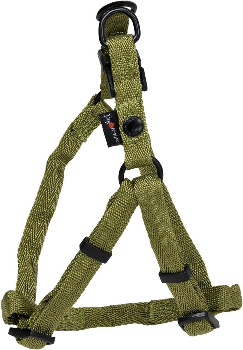 Hondenharnas - Verstelbaar tuig - Comfortabele wandelingen - Reflecterende naden - XS 12 mm x 27-38 cm - Groen