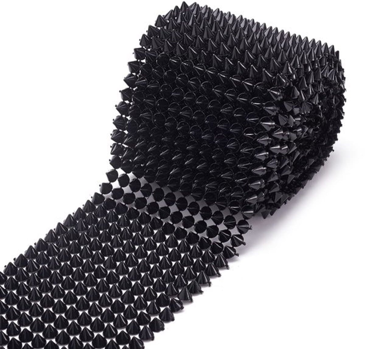 2m Sew Stitch On Spike, Black Studs, Cone, Flat Back, Spikes, Rivets, Punk, Rock, Decoratieve Lint, Mesh Kraal voor Kleding, Prestaties, Kunst en Ambachten, Decoratie