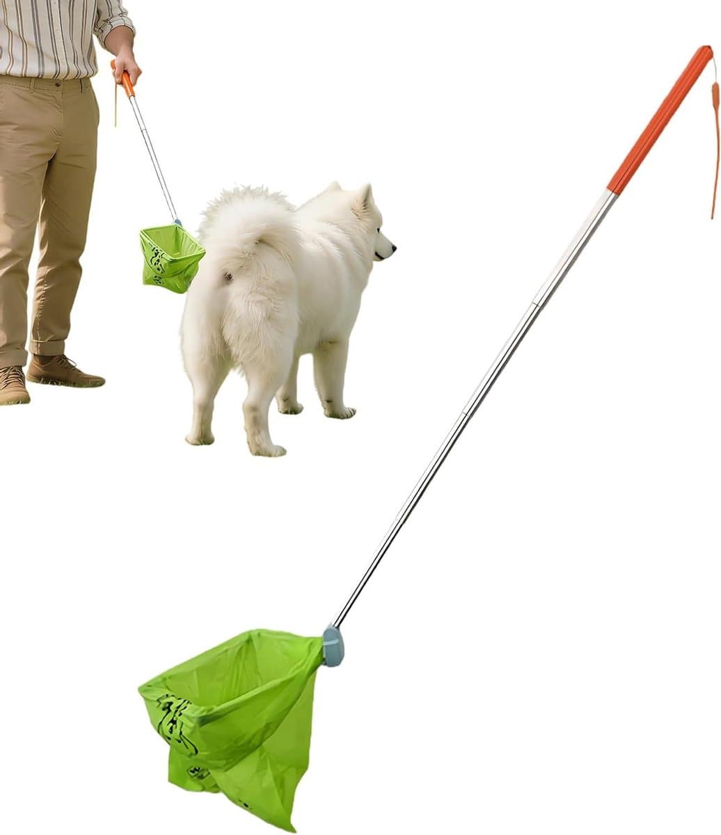 Poepschep Honden - Opruimer Huisdier - Buiten Opruimen - Verstelbare Lengte - 73 cm Uitgeklapt - Zwart