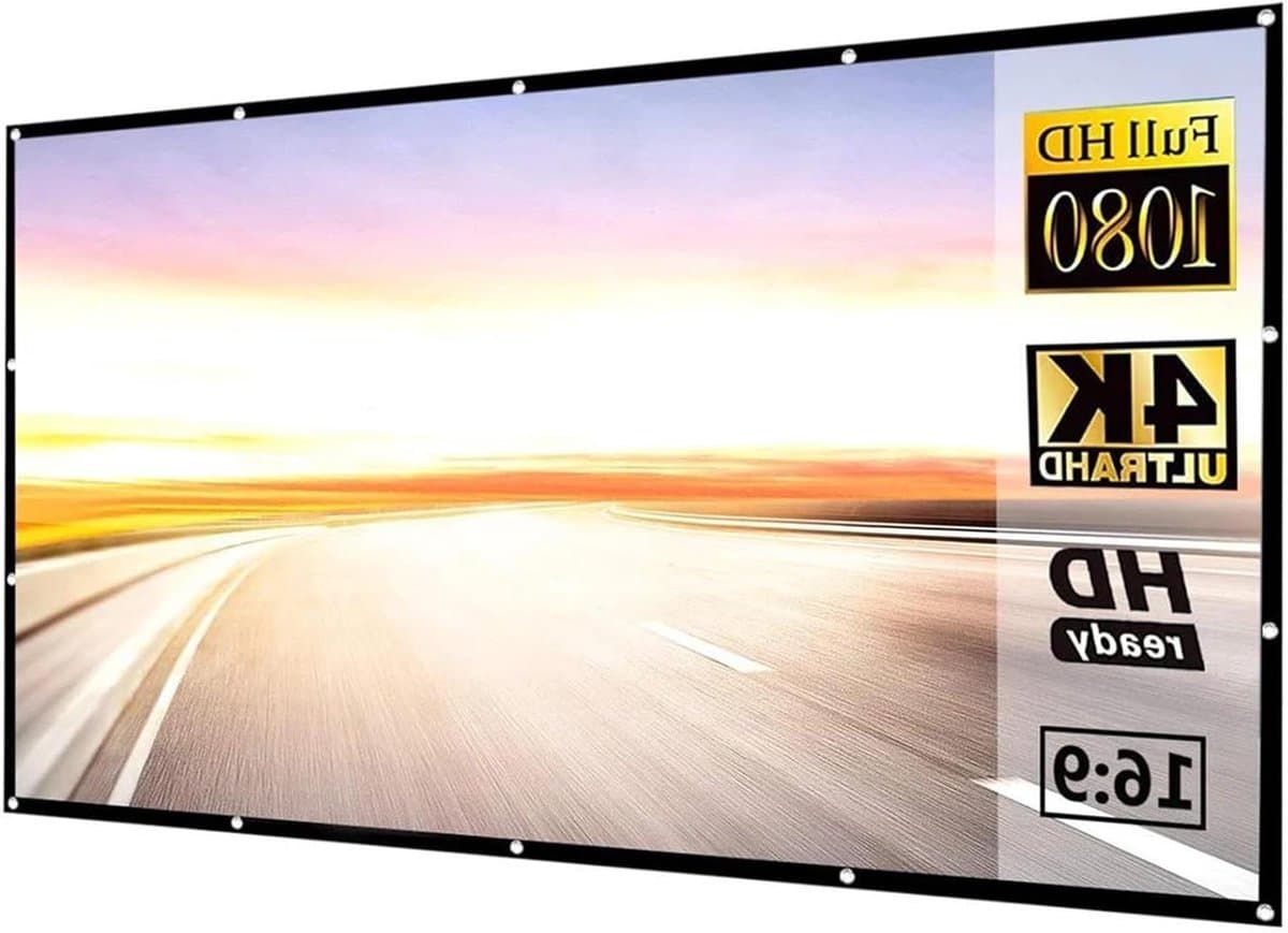 Projectiescherm Gordijn - Opvouwbaar Scherm - Thuisbioscoop Creëren - Kreukvrij Materiaal - 150 inch - Mat Wit
