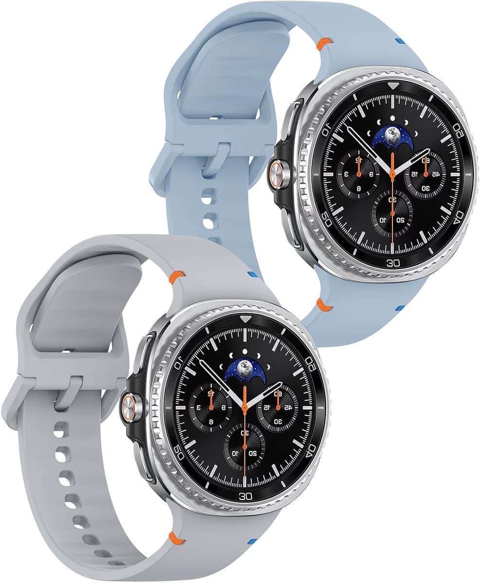 Sportieve Siliconen Horlogeband voor Galaxy Watch 8 en 8 Classic - 2 Stuks in Maat S (Lichtblauw) - Comfortabel, Duurzaam en Ademend