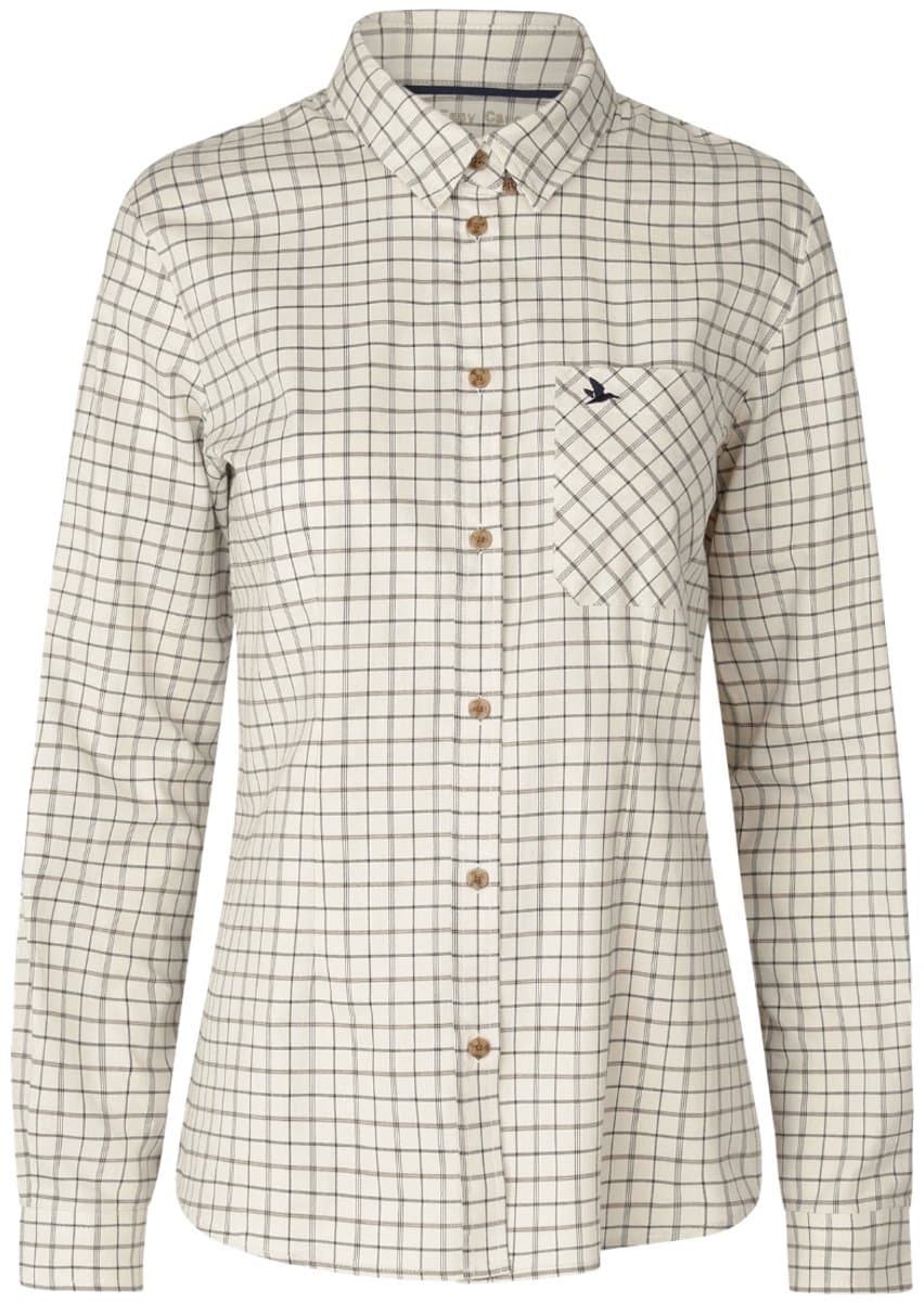 Seeland Kerry Lady Schiet Shirt Outdoor Schiet Shirt Scandinavisch Schiet Shirt Jacht Schiet Shirt Lange Mouw Schiet Shirt Estate Blue/Pine Green Check Maat -M