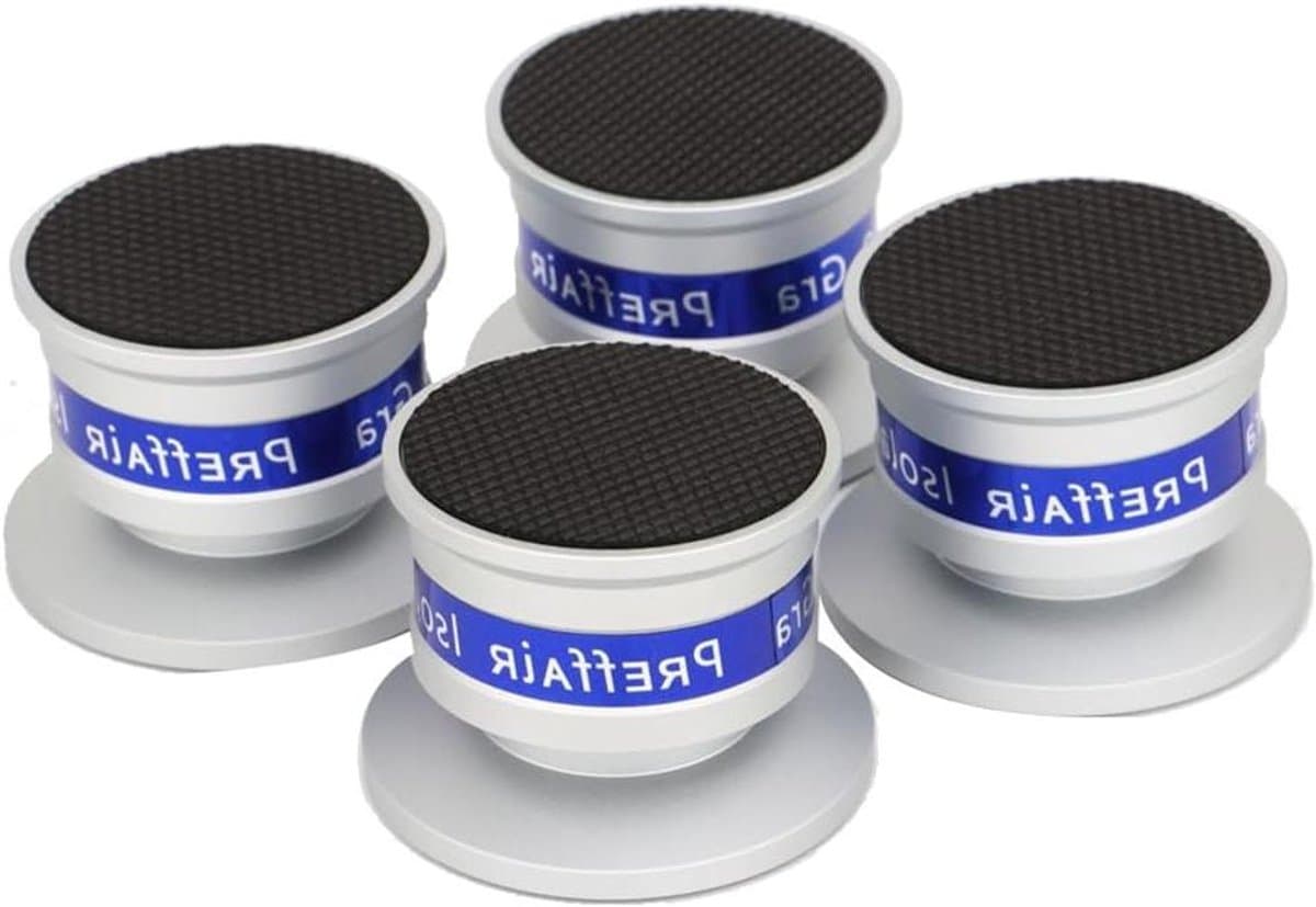 Speaker Isolatie Spikes - Basis Pads - Audio Verbetering - Verstelbare Veerisolatie - 4 Stuks - Zilver