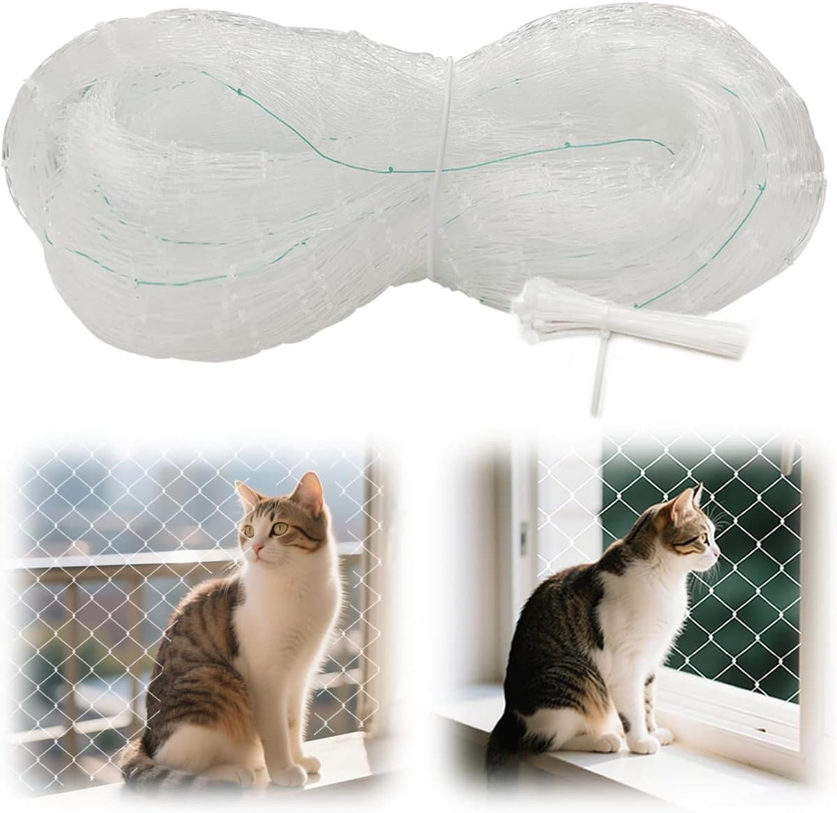 Kattennet Balkon - Veiligheidsnet Kat - Balkon Beveiligen - Transparant Mesh - 4x3m - Transparant