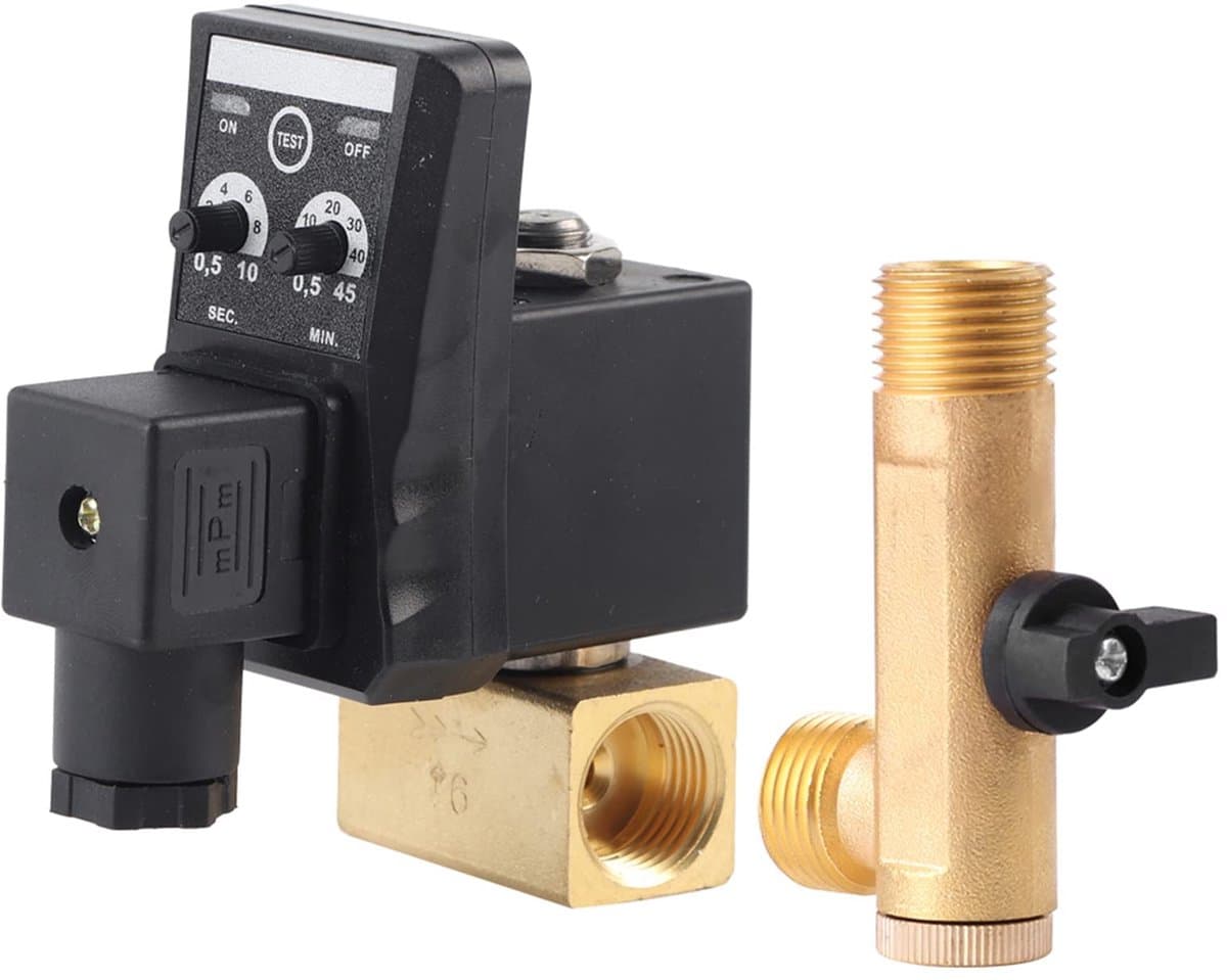 Dailygoods- Afvoerklep Automatisch - Tijdgestuurde Afvoerplug - Efficiënte Ontwatering - Verstelbare Ontwerp - Condensafvoer - G1/2 DN15 - Afvoerstop