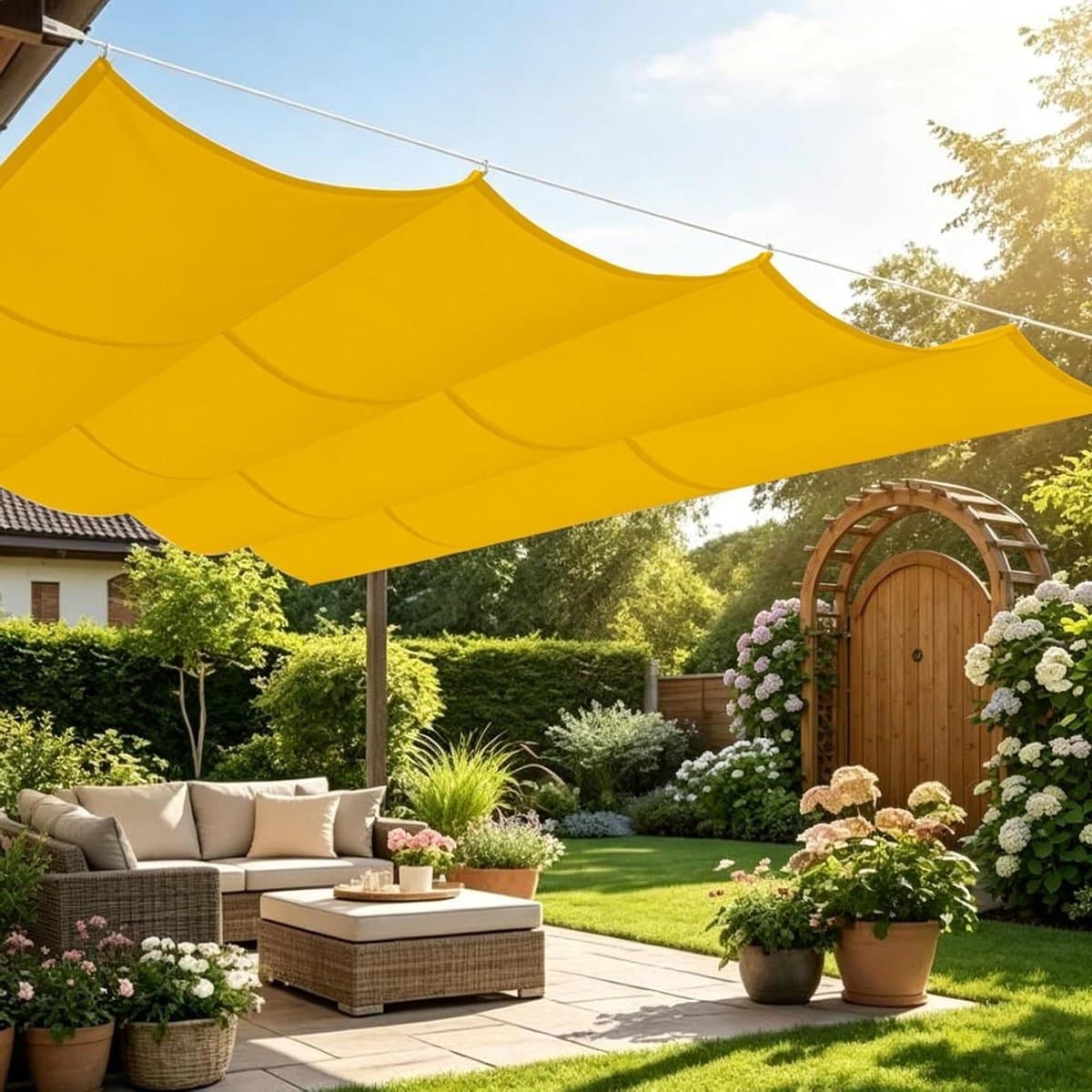 Schaduwdoek Rechthoek - Zonnescherm Zeil - Terras Overkappen - Waterdicht Polyester - 300 x 200 cm - Geel