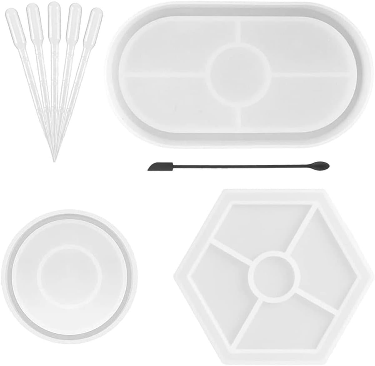 3 Sets Siliconen Mallen voor DIY Tablet, Ovaalvormige Coaster en Epoxy Resin Coaster Maker voor Creatieve Projecten
