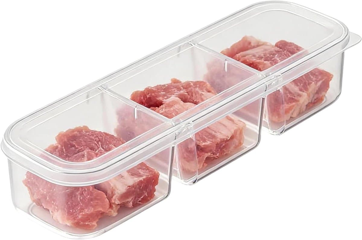 Koelkast Organizer - Voedselcontainer Stapelbaar - Keuken Organiseren - Geurvrij en Verzegeld - 28 x 9 x 6 cm - Transparant