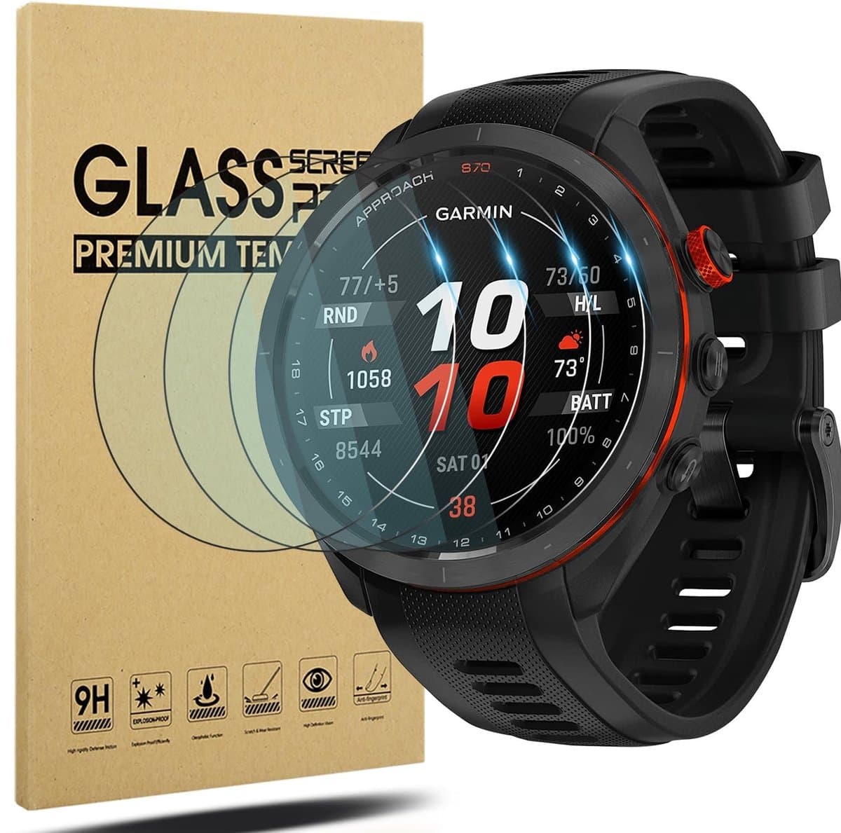 Allecto - Schermbeschermer - HD Glazen - Krasbestendig - 47mm - Bubbelvrij - Perfecte bescherming - Geschikt voor Garmin Fenix 7/7 Solar/Epix Gen 2
