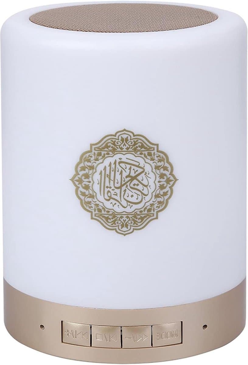 Draagbare Bluetooth Koran-luidspreker Touch LED-lamp Draadloze Afstandsbediening 8GB 16 Talen Cube FM MP3-speler Night Music
