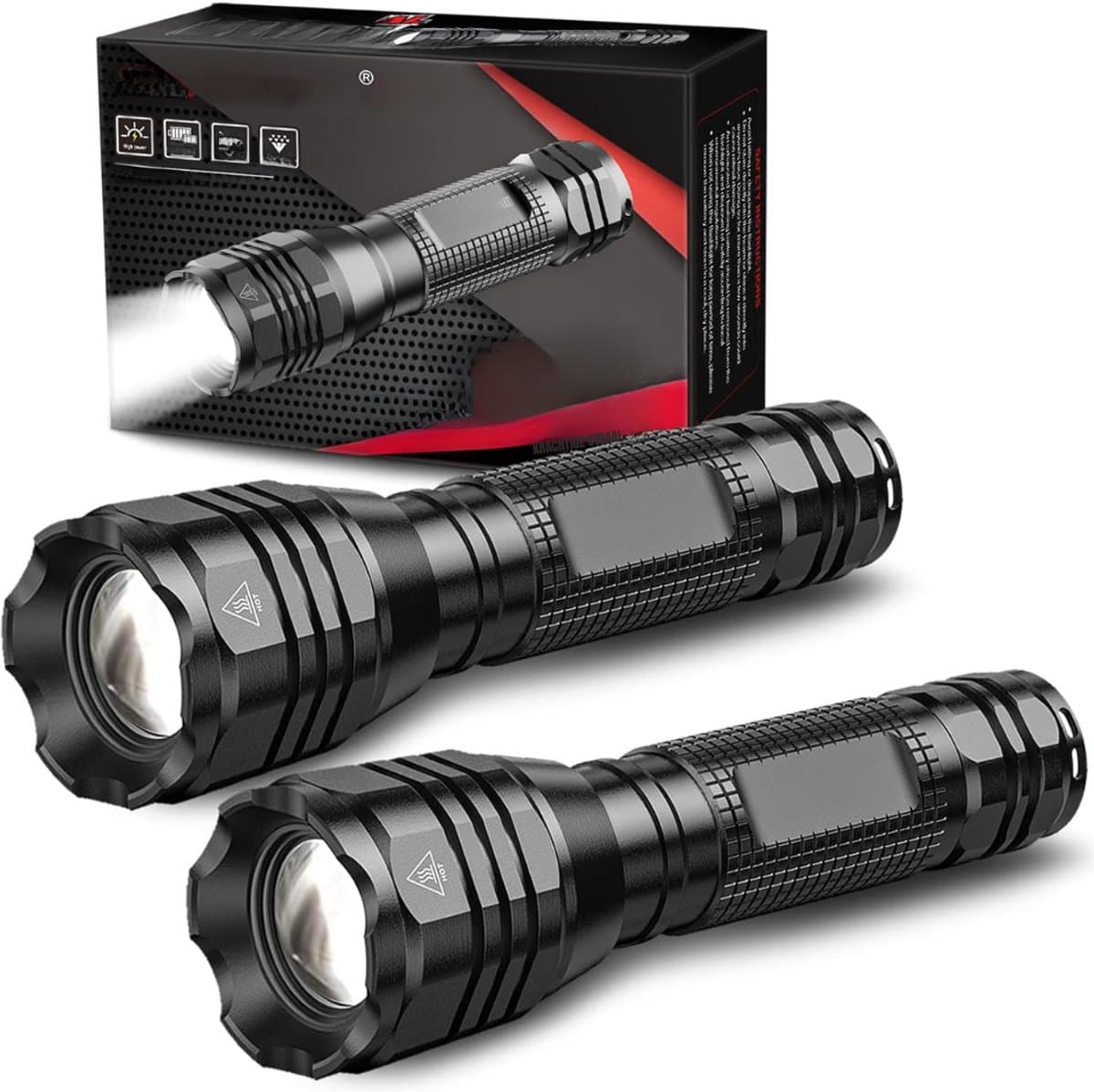 SVN® Zaklamp op batterijen - Zaklamp - Zaklampen - Zwart - 14cm x 4cm x 4cm