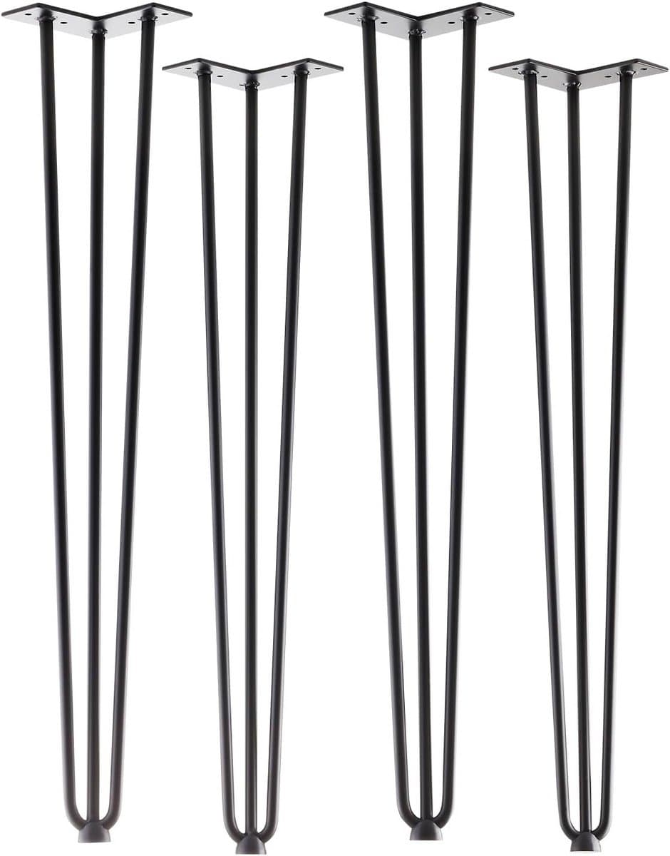 Hoogwaardige Haarspeldpoten Zwart 710 mm voor Eettafels en Bartafels - Set van 3