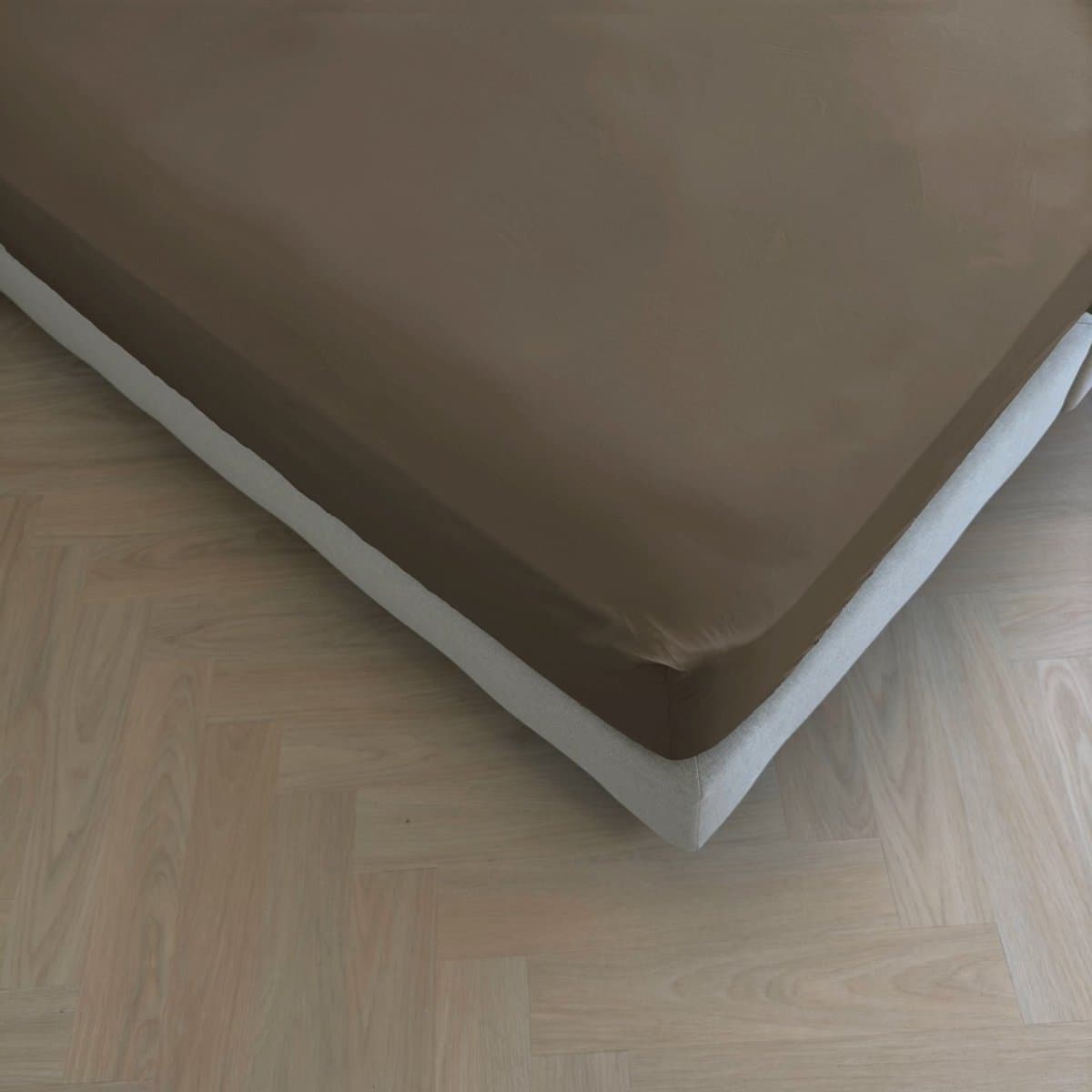 Kayori Puro Hoeslaken Katoen Perkal - 180x210-220cm - Matrasdikte 35 cm - Hotelkwaliteit - Chocolade