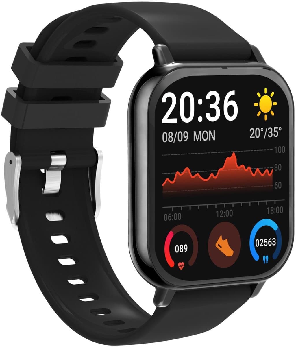 Denver Smartwatch - Android iOS - Notificaties - Sporthorloge - Hartslagmeter - Saturatiemeter - Slaapmonitor - SWC176B - Zwart