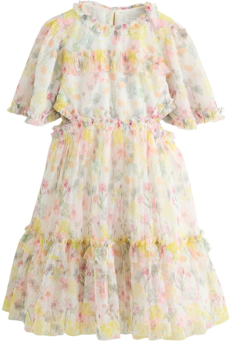 Next Bloemen engelmouw-mesh jurk