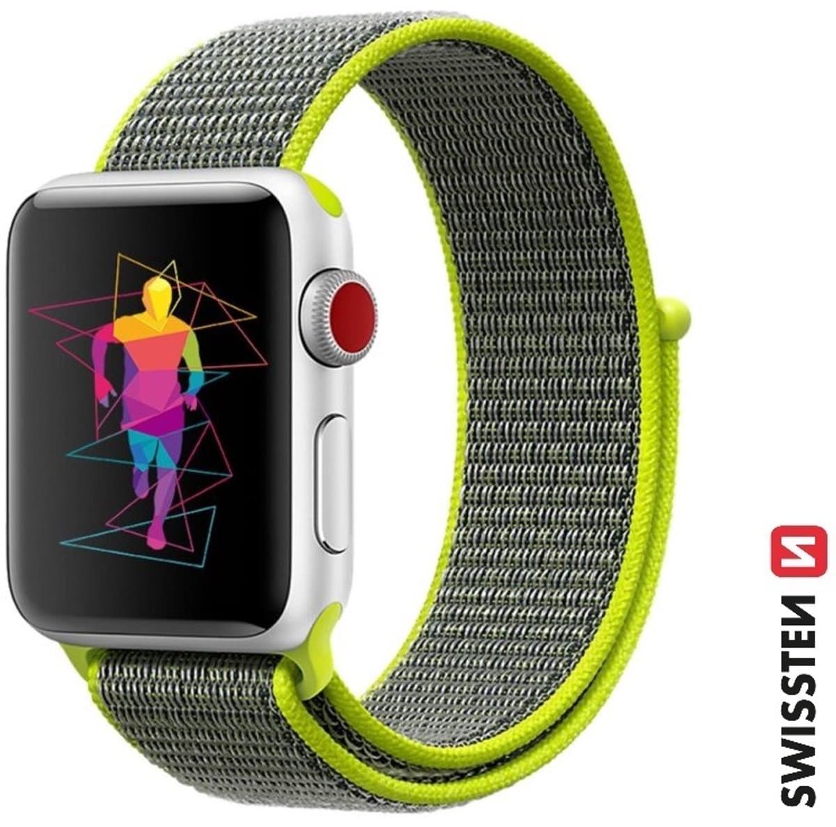 Swissten Nylon Band Geschikt voor Apple Watch 38-41mm – Groen – 46000701