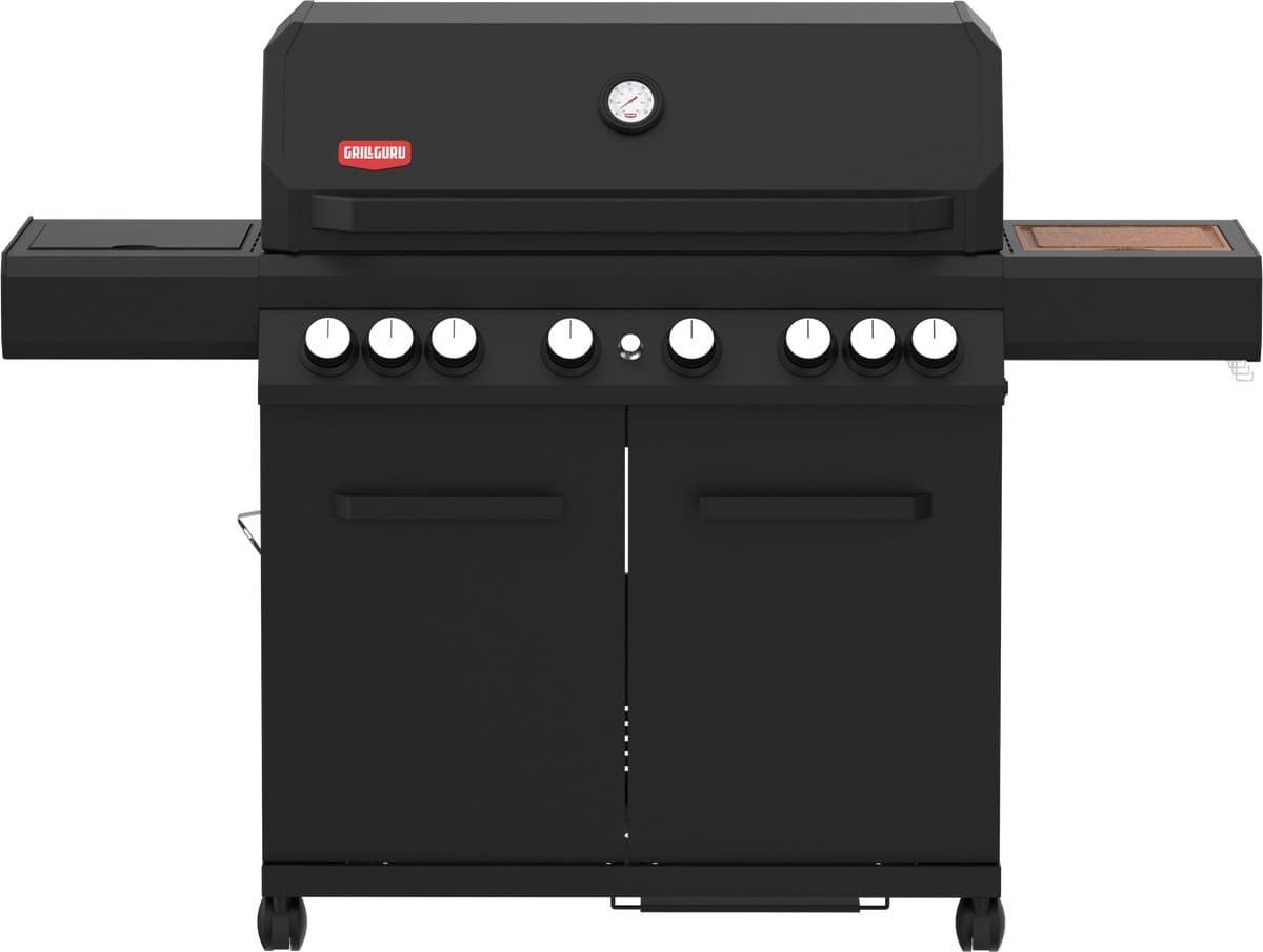 Grill Guru Burner 6 - Gasbarbecue - 4x hoofdbrander - 2x infrarood - 1x zijbrander - 1x achterbrander -Zwart