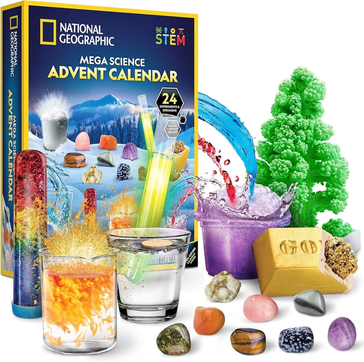 NATIONAL GEOGRAPHIC 2026 Science Kit Adventkalender – Gemstones - STEM speelgoed - Vanaf 8 jaar - Engelstalig