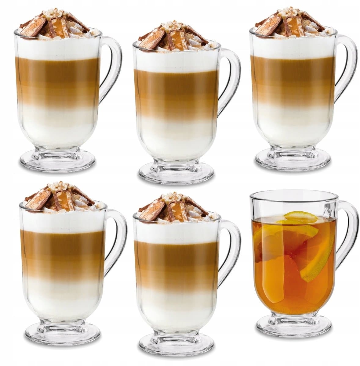 Tadar Latte Mocha Glazen 6x300ml - Stijlvolle Glazen voor Koffie & Desserts