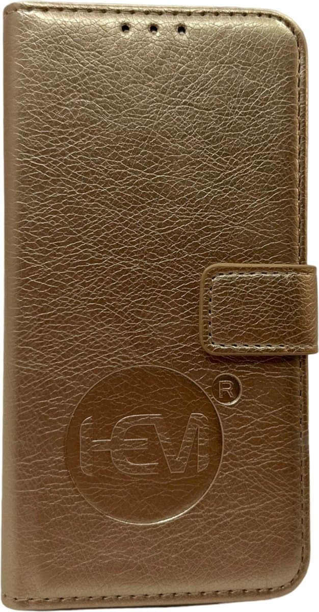 HEM Lederlook Hoesje Geschikt Voor iPhone 14 Pro – Golden Shimmer (Goudkleurig) Luxe Wallet Bookcase Met TPU Binnenkant – 360° Beschermend Telefoonhoesje