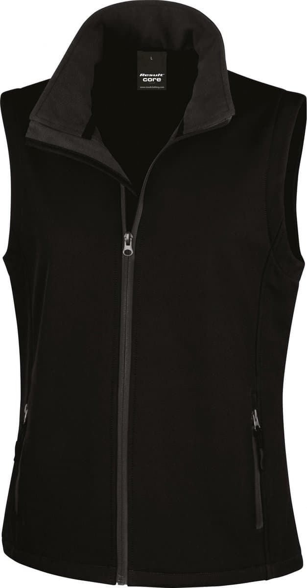 Result Women´s Printable Soft Shell Bodywarmer RT232F - Black/Black - L