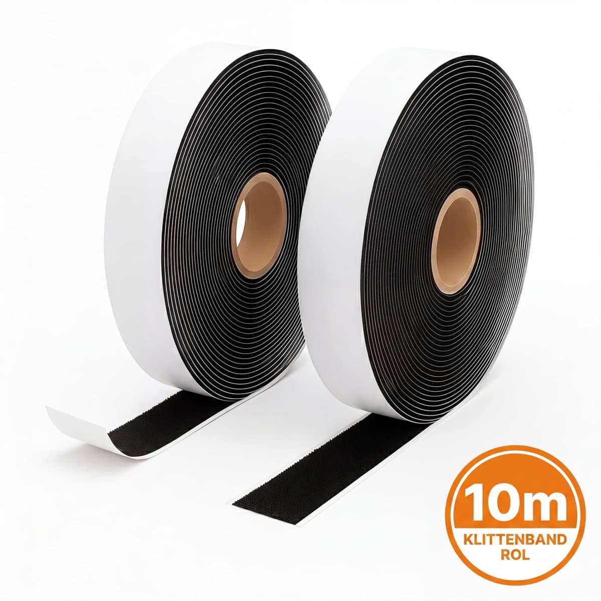 Klittenband Zelfklevend 16mm - 10 meter - Haak + Lus - Zwart - Bodutex