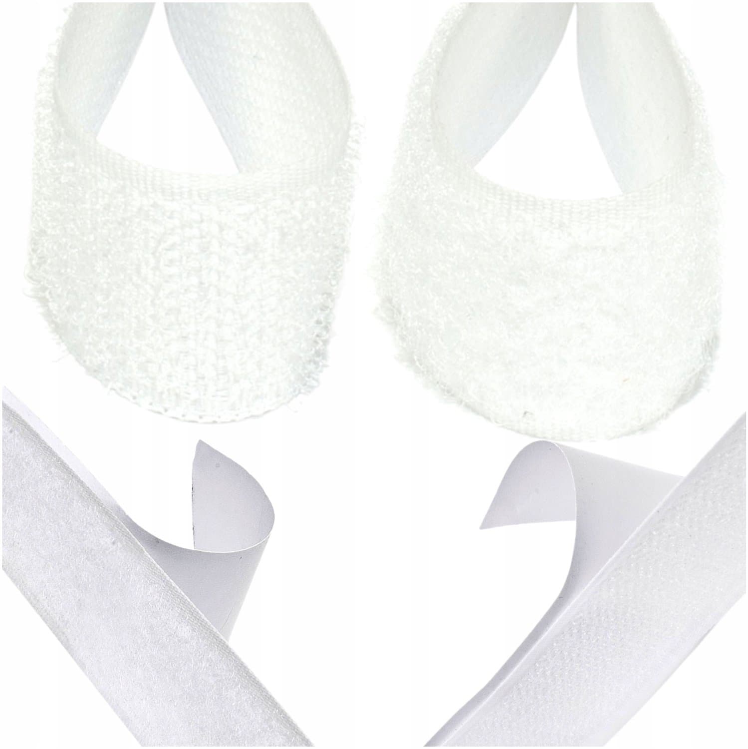 Zelfklevende Klittenband 20mm Wit 5m Haak & Lus Set