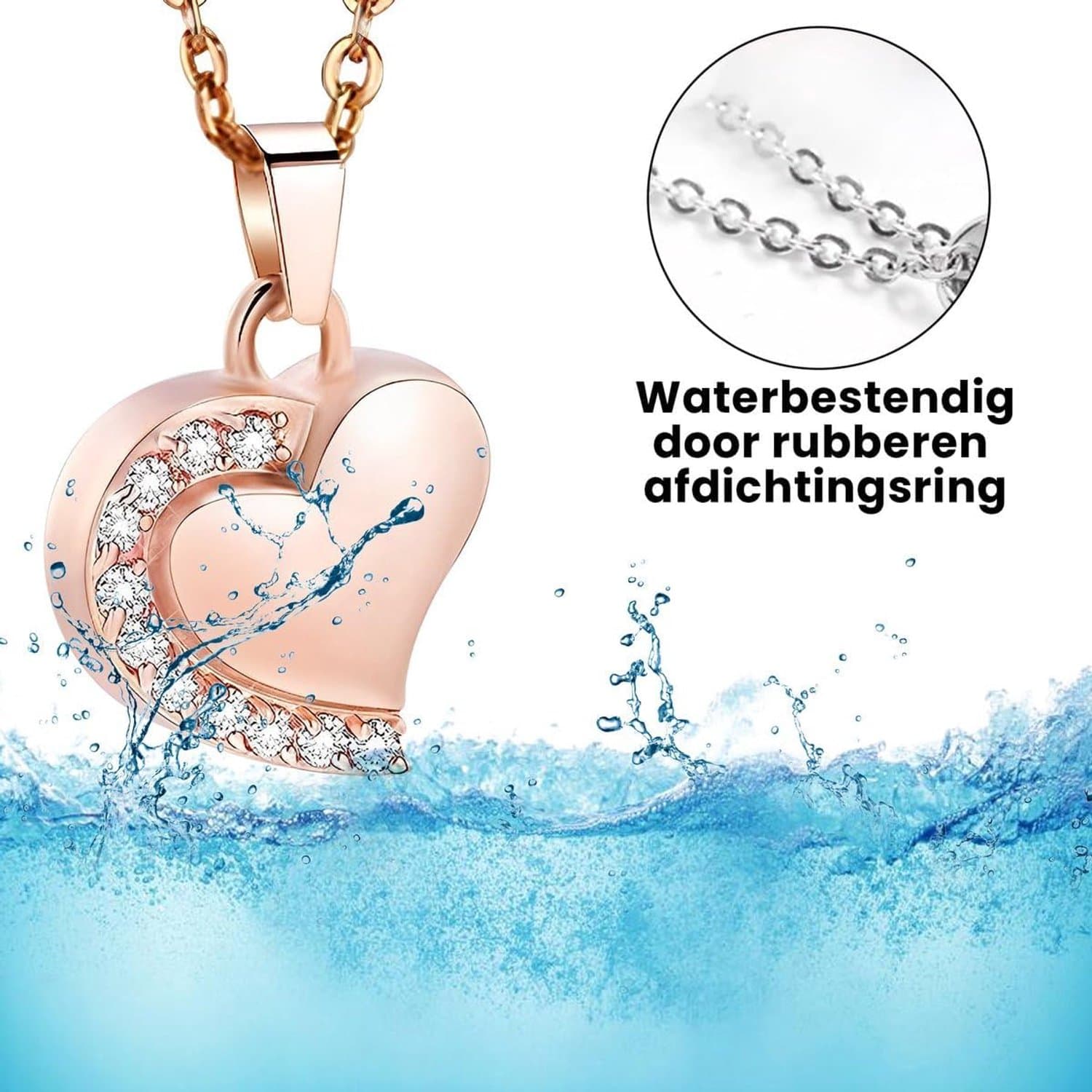 Luxe Ashanger Met Ketting - Gedenksieraad Voor As, Haren Of Parfum - Hoogwaardig Staal - Inclusief As Vuller En Opbergzakje - Roze Hart