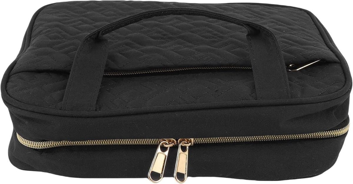 Pongnas Travel Toiletiekas Cosmetische Organizer met Hangende Haak Waterdicht Hangend Ontwerp voor Shampoo Conditioner Borstelset Multifunctionele Opslag (BLACK)