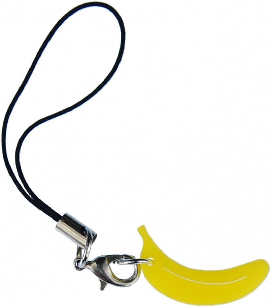 Banaan acrylglas telefoonhanger mobiele telefoon sieraden zomer acrylglas aap geel - handgemaakt modesieraad I hanger mobiele telefoon sieraden sleutelhanger, 25 mm, Geen edelsteen