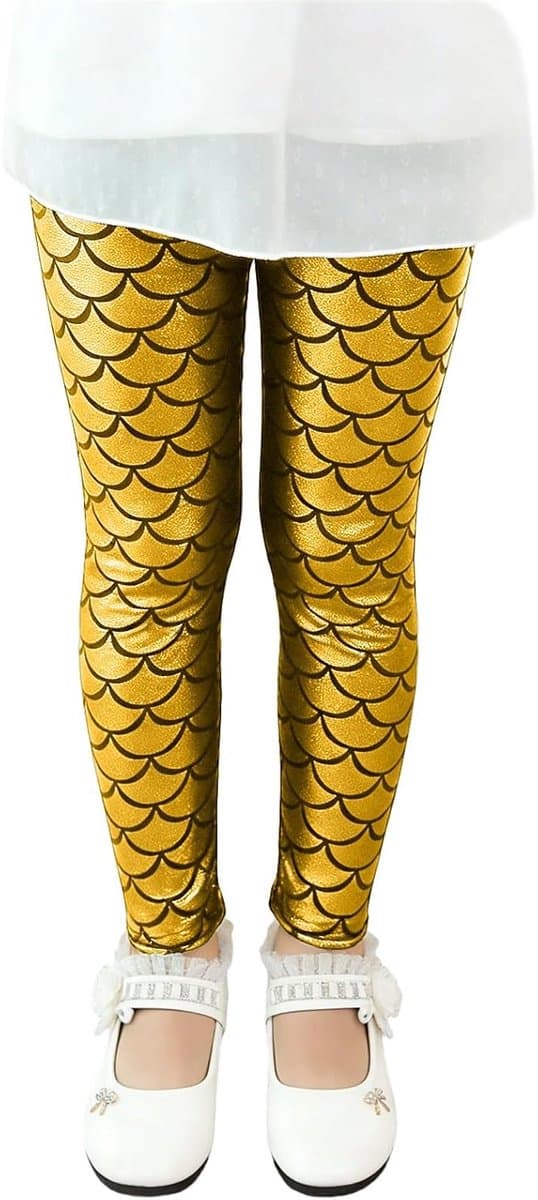 Paillettenlegging voor meisjes, glinsterend schubbenpatroon, nauwsluitende danspanty voor kinderen, kostuumfeestjes