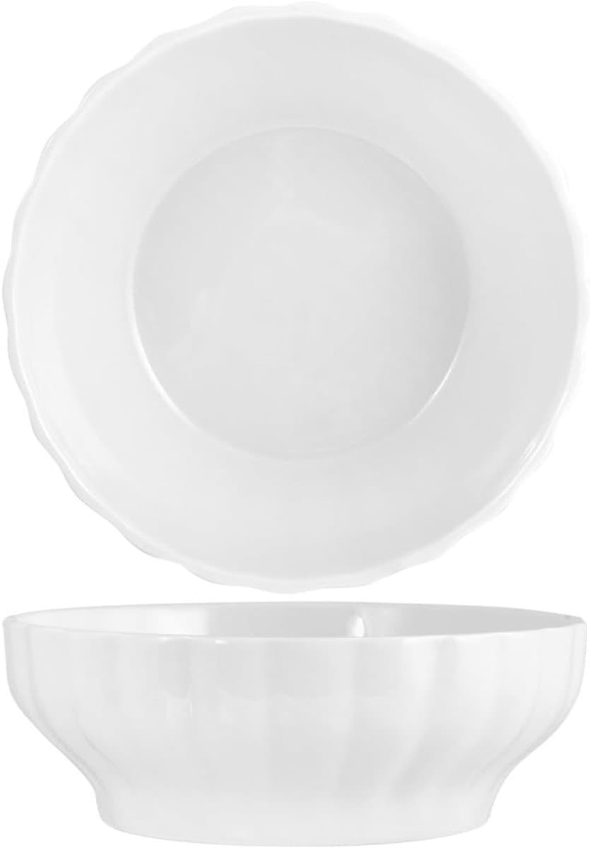 Salade Kom - Serveer Kom - Maaltijden Serveren - Vaatwasserbestendig - 20 cm - Wit