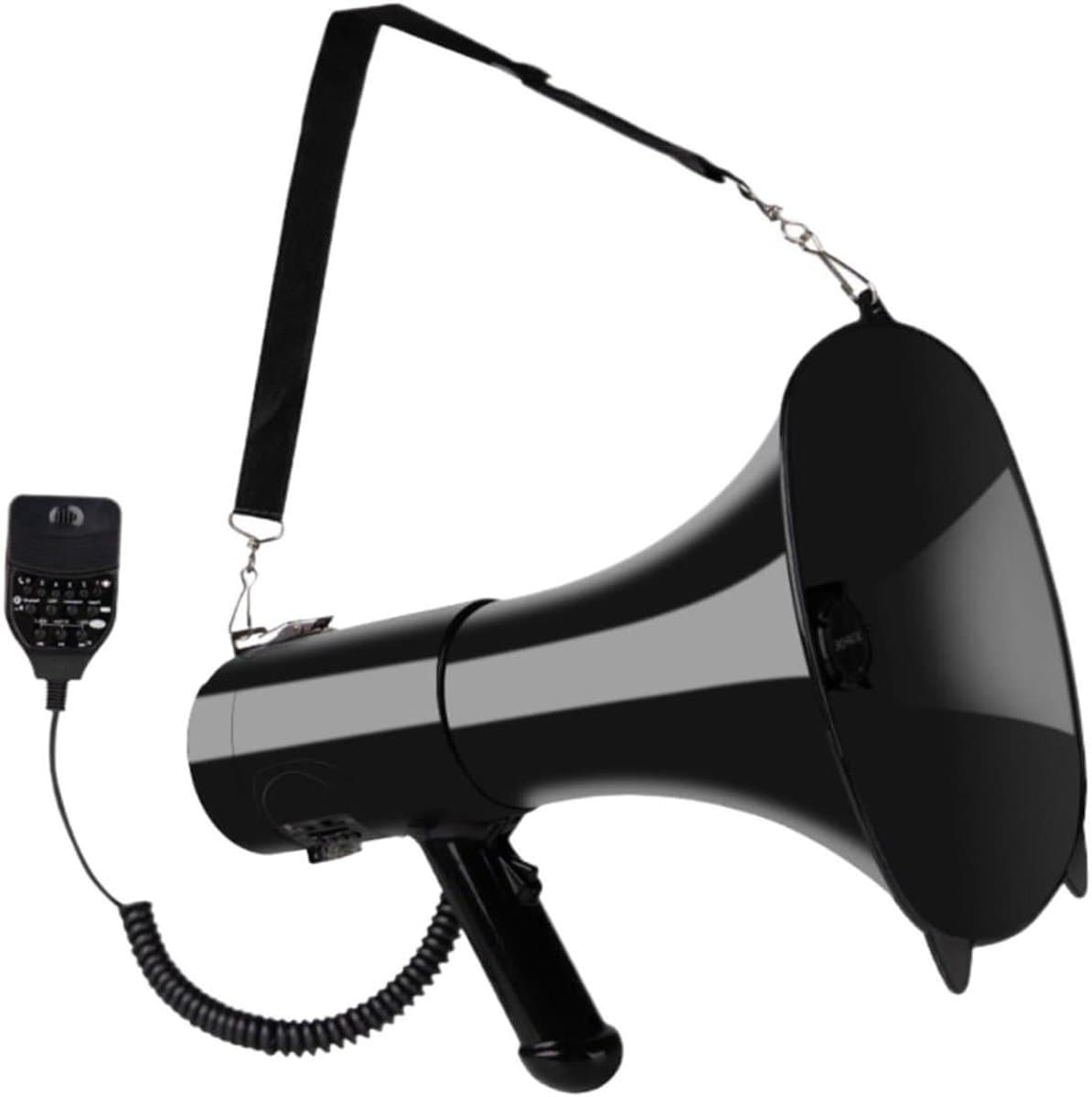 Draagbare Megafoon - Luidspreker Bullhorn - Evenementen Leiden - Krachtig Geluid - 38.8*25.3*29cm - Zwart