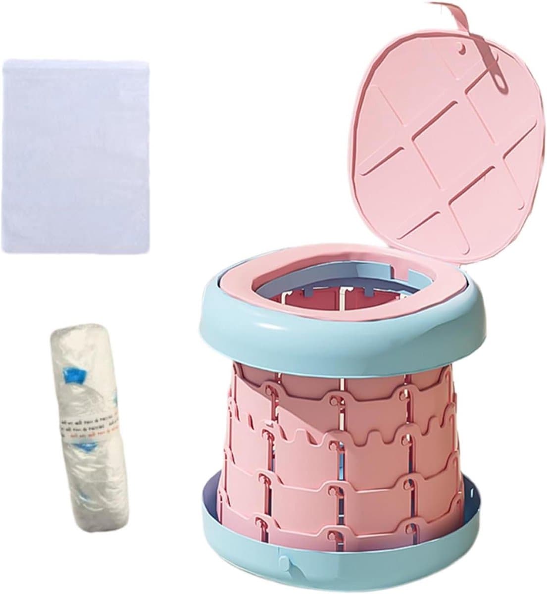 Reis Potje Kinderen - Draagbaar Toilet - Zindelijkheidstraining Onderweg - Hygiënisch Ontwerp met Opbergruimte - 28.3L x 11.7B cm - Meerkleurig