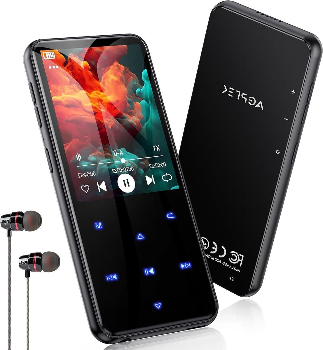 Draagbare Muziekspeler - MP4 Speler - Muziek Luisteren - Ingebouwde Luidspreker - 64GB Opslag - Zwart