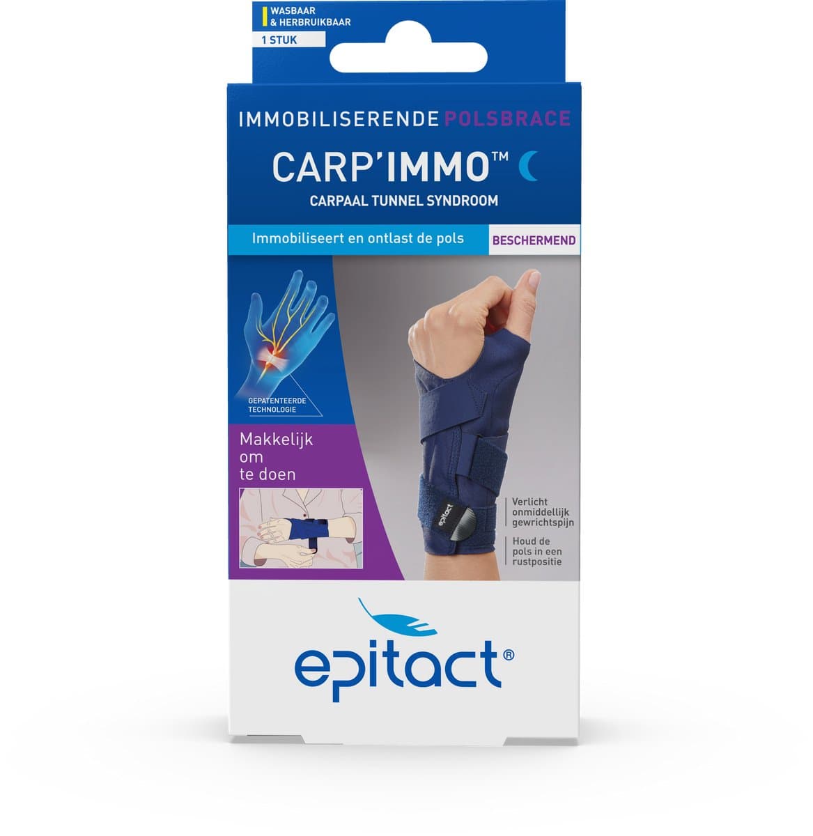 Epitact Carp Immo Immobilisatiebrace Rechts Maat L – Polsbrace – Carpaaltunnels Ondersteuning