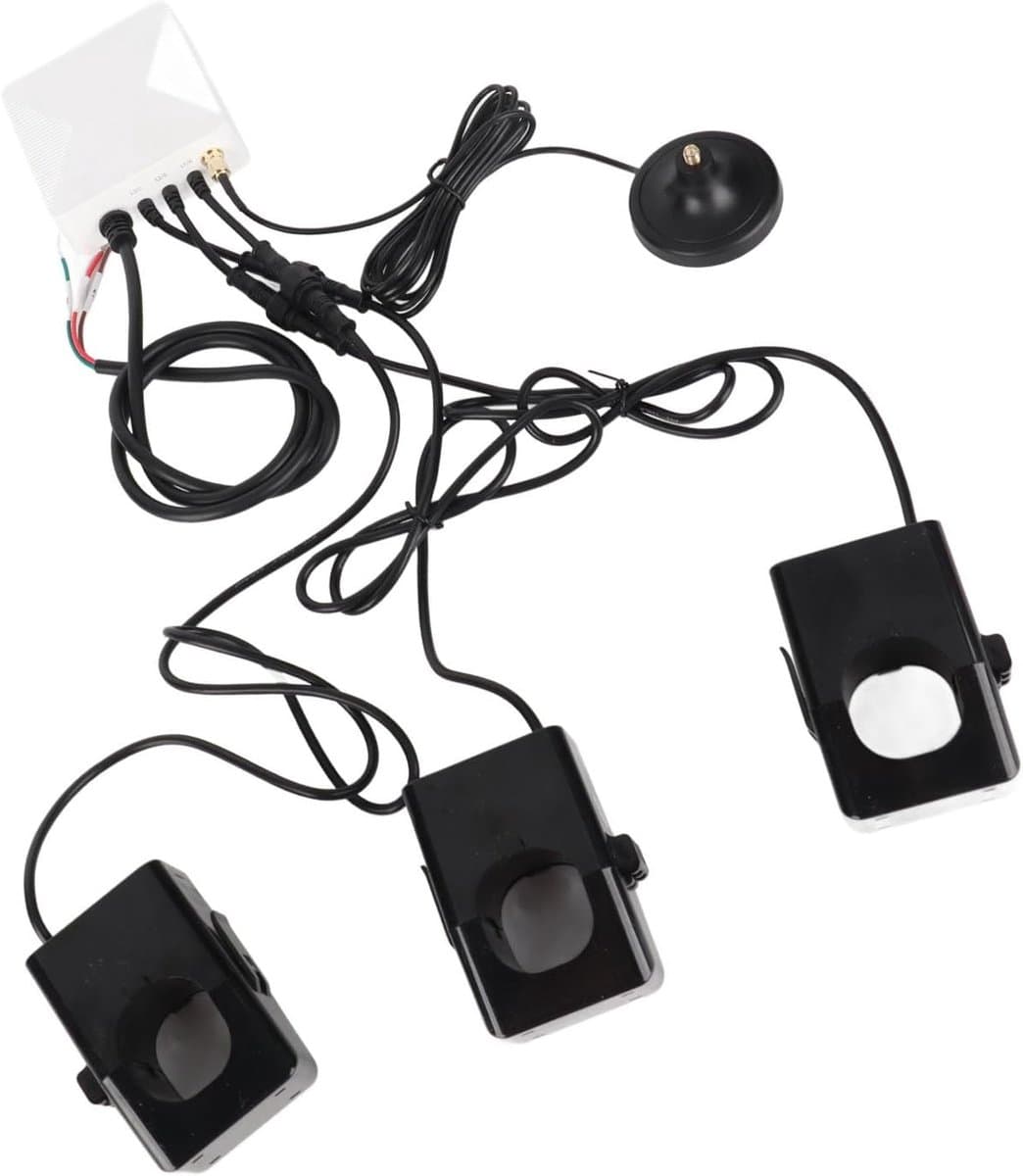 WiFi Energiemeter - Stroommeter Monitor - Energieverbruik Meten - 3-fase Realtime Tracking - 3x 500A Sensoren - Wit