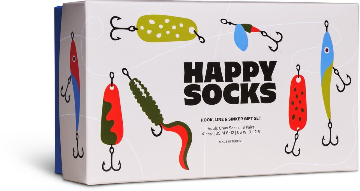 Happy Socks - 3-Pack Hook, Line, Sinker Socks Gift Set - Dames - Sokken
