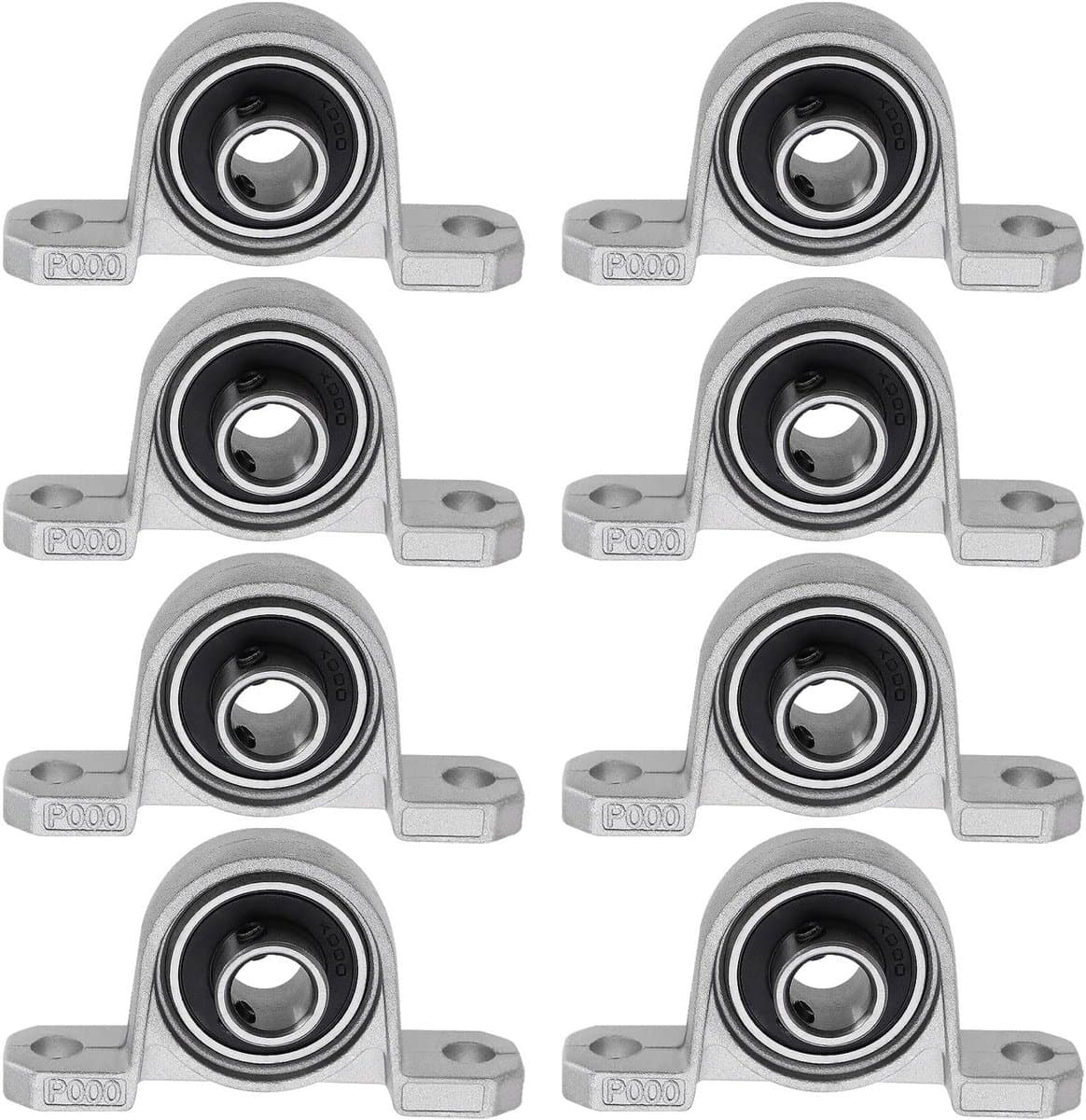 Dailygoods- Kussenbloklagers 8 Stuks - Verticale Kussenbloklagers - Zinklegering Flenslagers - 10mm Binnendiameter - Zelfuitlijnende Lagers - Voor 3D Printers