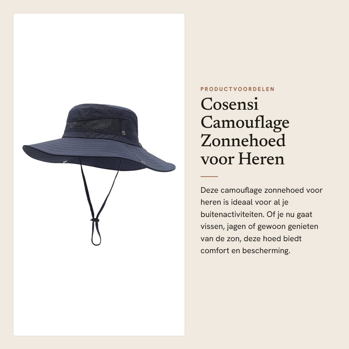 Dailygoods- Zonnehoed Verstelbaar - Camouflage - Outdoor Hoed - Ademend Mesh - Lichtgewicht - Waterdicht Polyester - Outdoorhoed