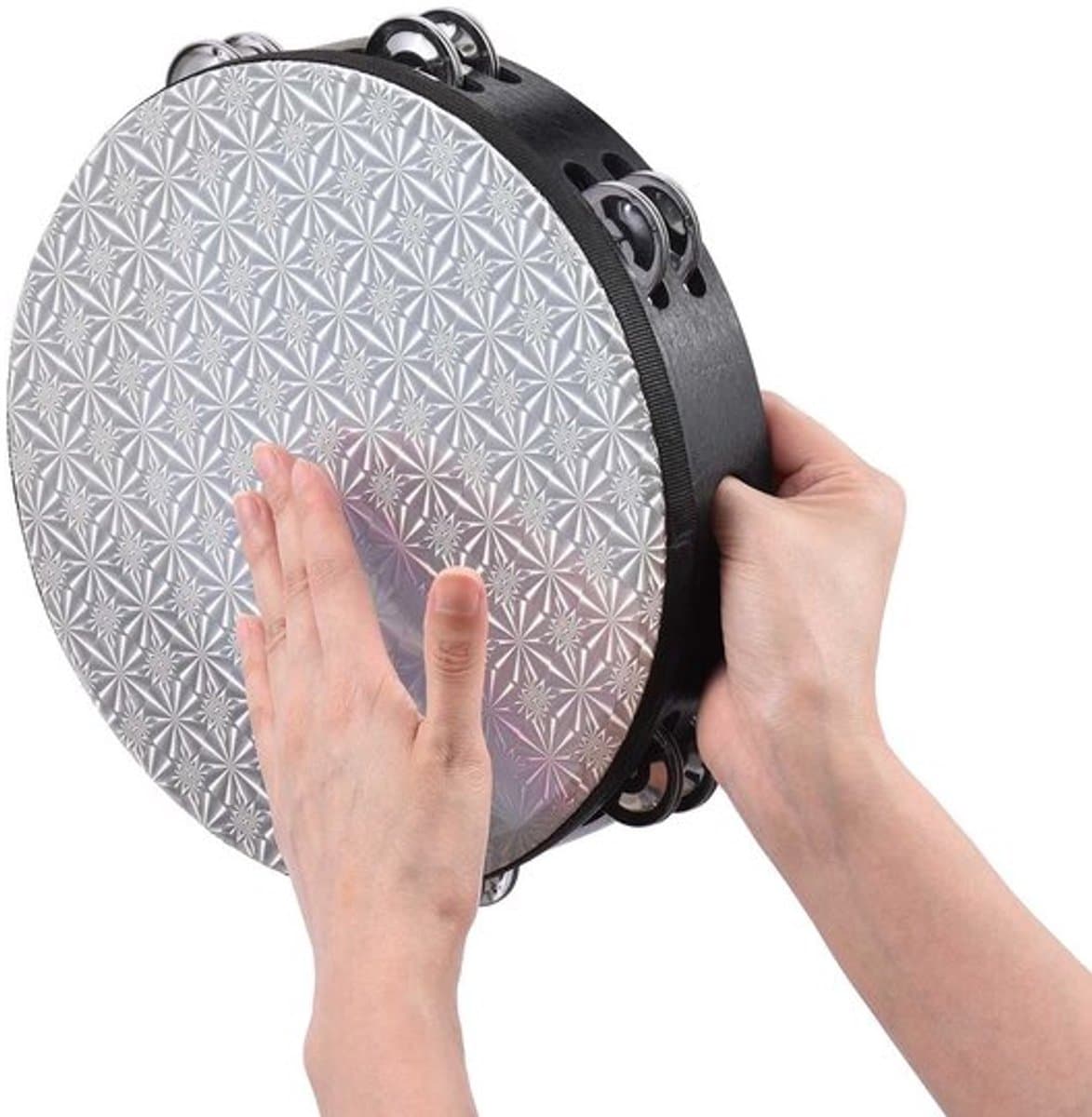 Tamboerijn 8 Inch - Lichtgewicht Muziekinstrument - Handheld Tamboerijn - Melodieuze Jingles - Geschikt voor Volwassenen - Creativiteit Bevorderend - Percussie
