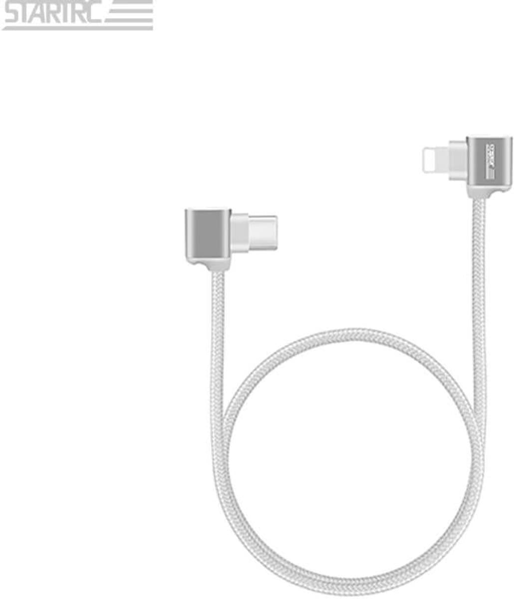 StartRC USB-C naar Lightning Kabel 30cm - DJI Controller Datakabel - Voor iPhone / iPad - Nylon Gevlochten