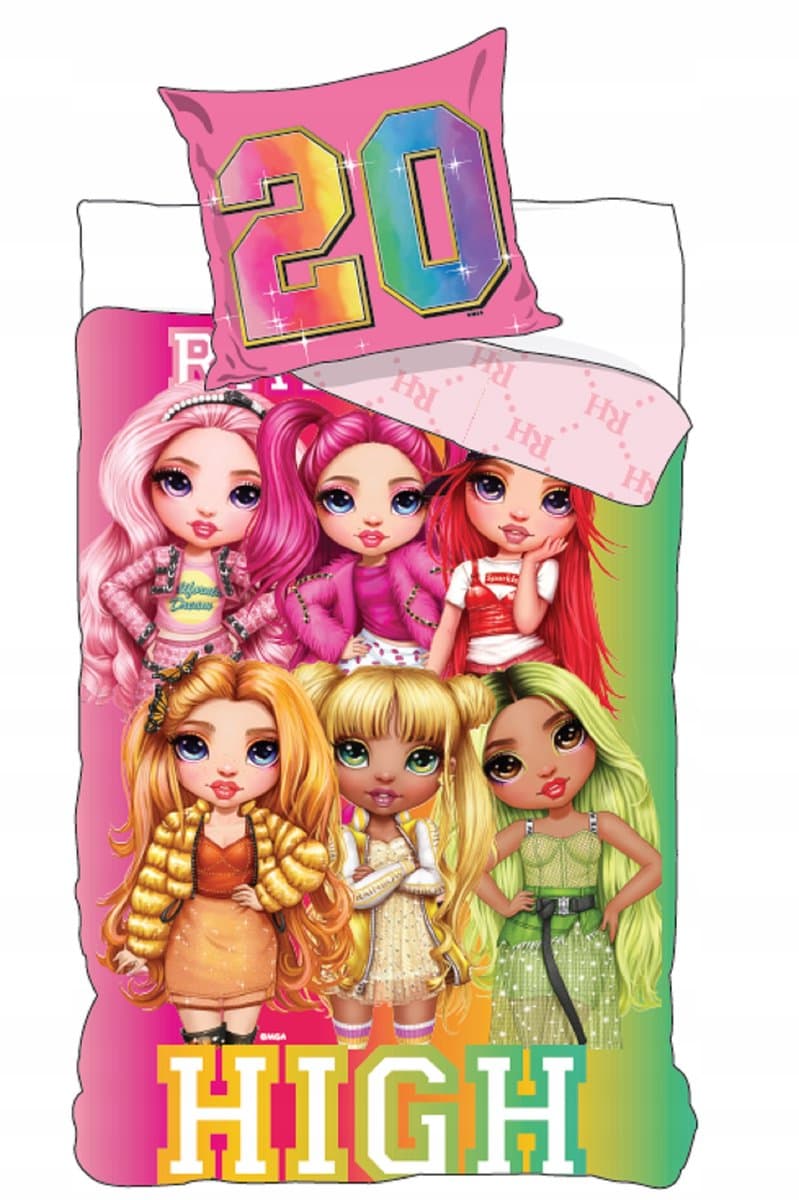Rainbow High Beddengoed Set 160x200 Katoen - Kinderen
