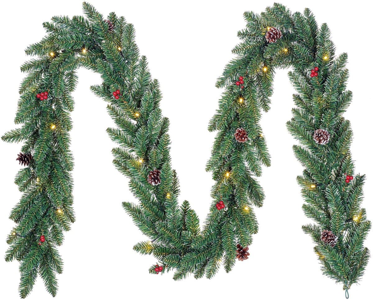 Black Box Trees Creston Guirlande met Decoratie en Verlichting - L270 cm - Groen
