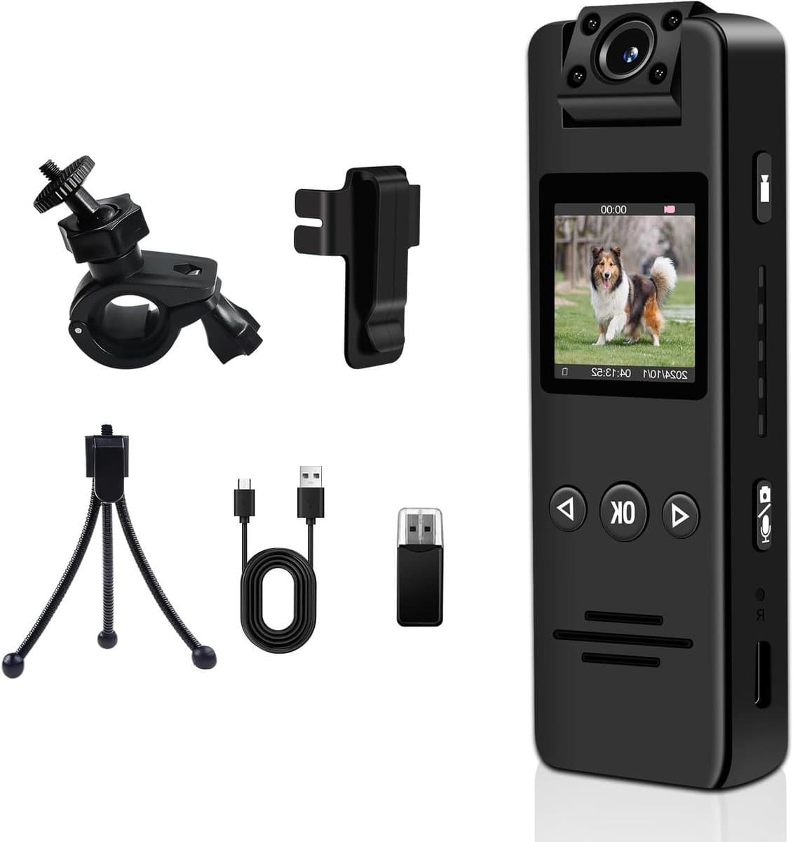 Mini Camera - Actiecam Draagbaar - Momenten Vastleggen - 180 Graden Draaibaar - 1080P HD - Zwart