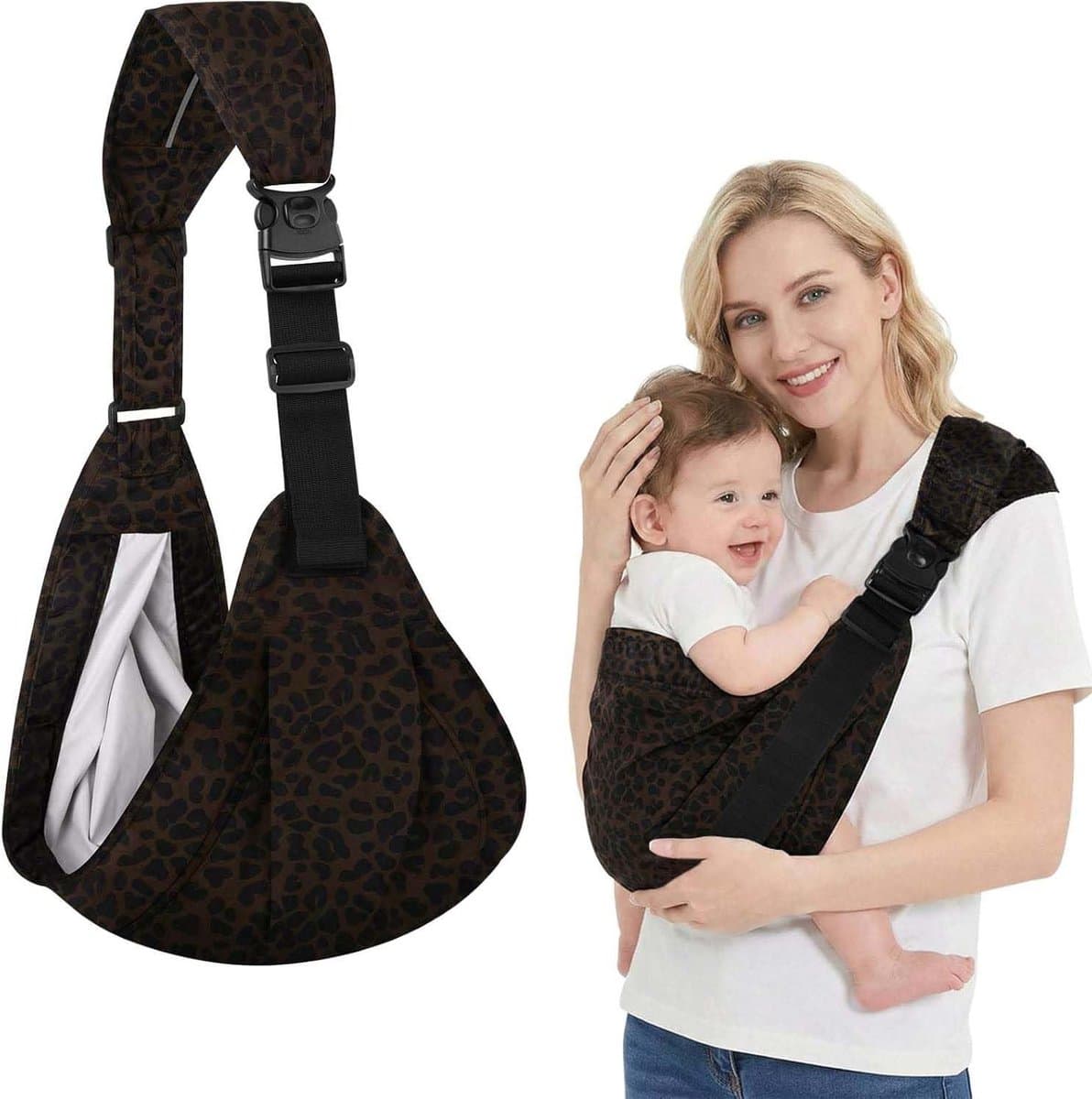 Baby Draagzak - Ergonomische Draagzak - Baby Comfort - M-Vormige Beenpositie - Max 20 kg - Léopard Print