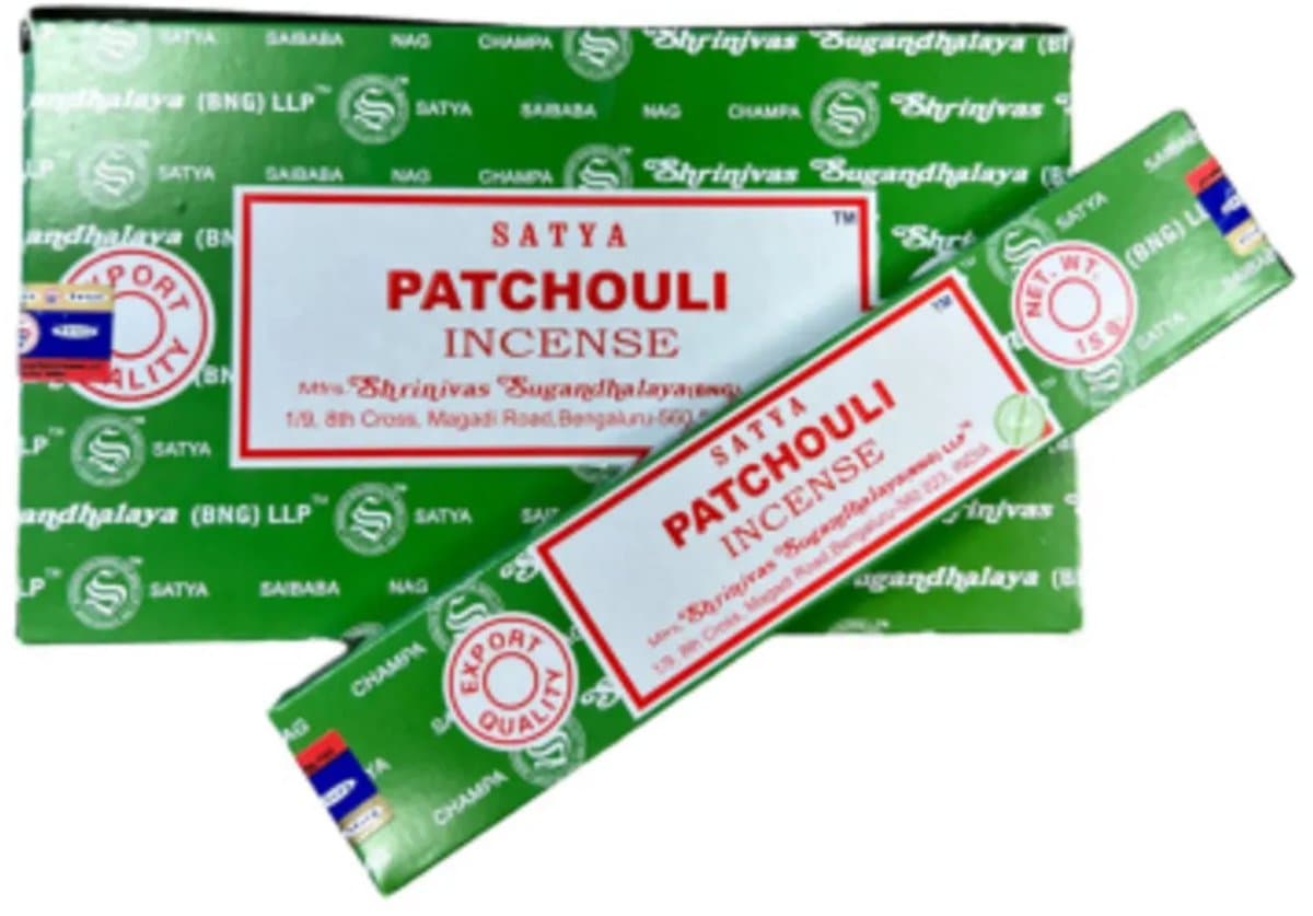 Wierook Satya Patchouli - doos met 12 pakjes van 15 gram