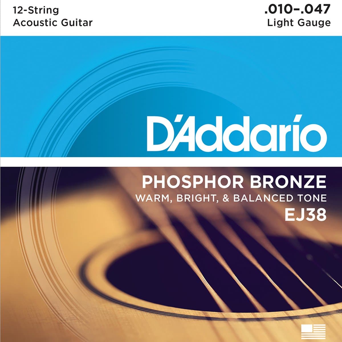 D'Addario A-Git.snaren 10-47 12-String EJ38 Phosphor Bronze - Akoestische gitaarsnaren