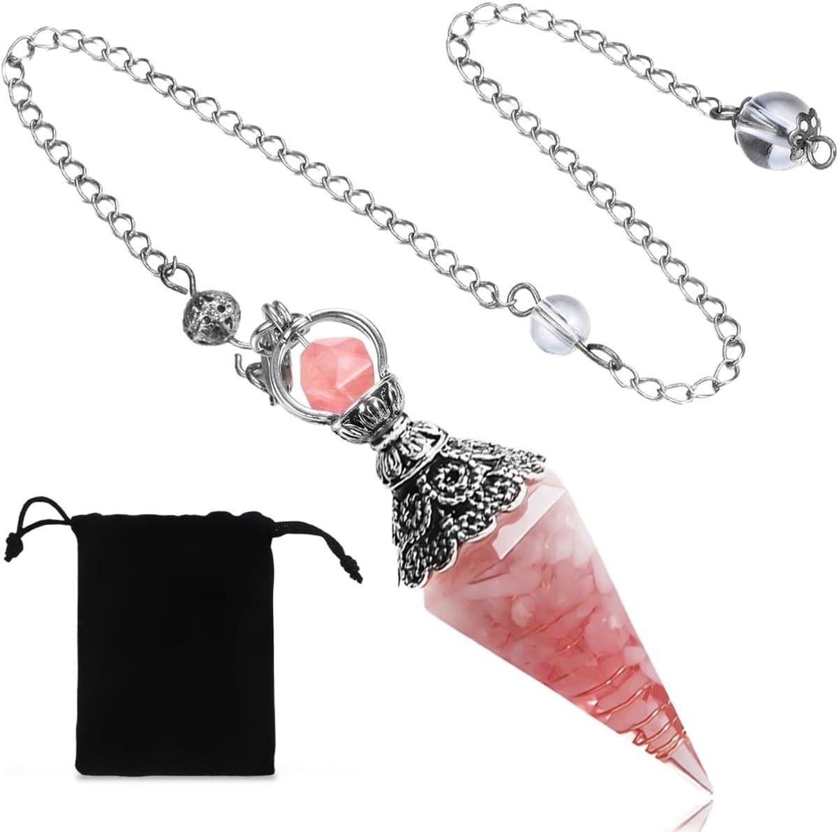 Dailygoods- Waterhanger Zeshoekig - Kristallen Votiefhanger - Afneembare Ketting - Helende Energie - Natuurlijk Glas/Metaal - Ergonomisch Design - Pendel